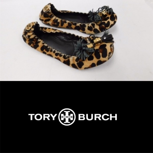 Tory Burch Shoes - TORY BURCH Leopard Calf Hair Reese Flats